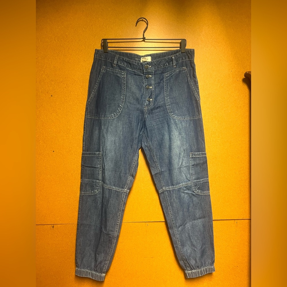 Sundance Women’s Julienne Denim Cargo Jogger Cotton Jean Pants Size 10